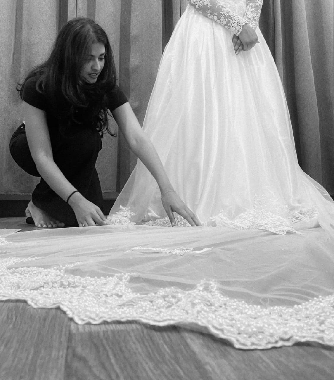 Grace styling a bridal gown