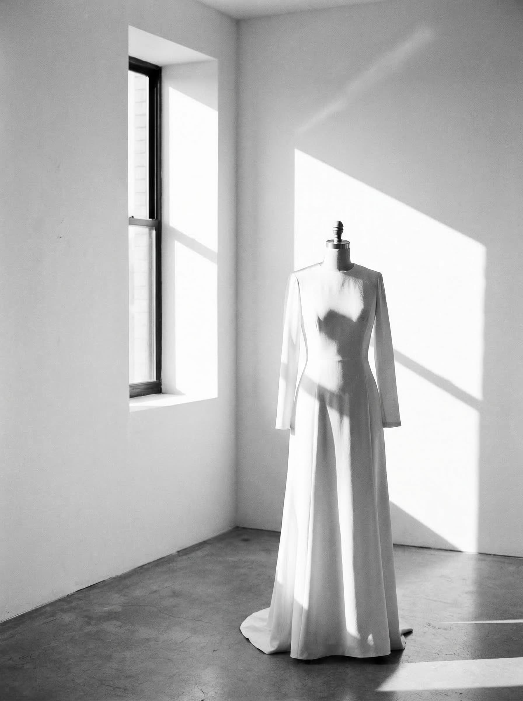 Esther: Minimalist sheath dress in Italian silk