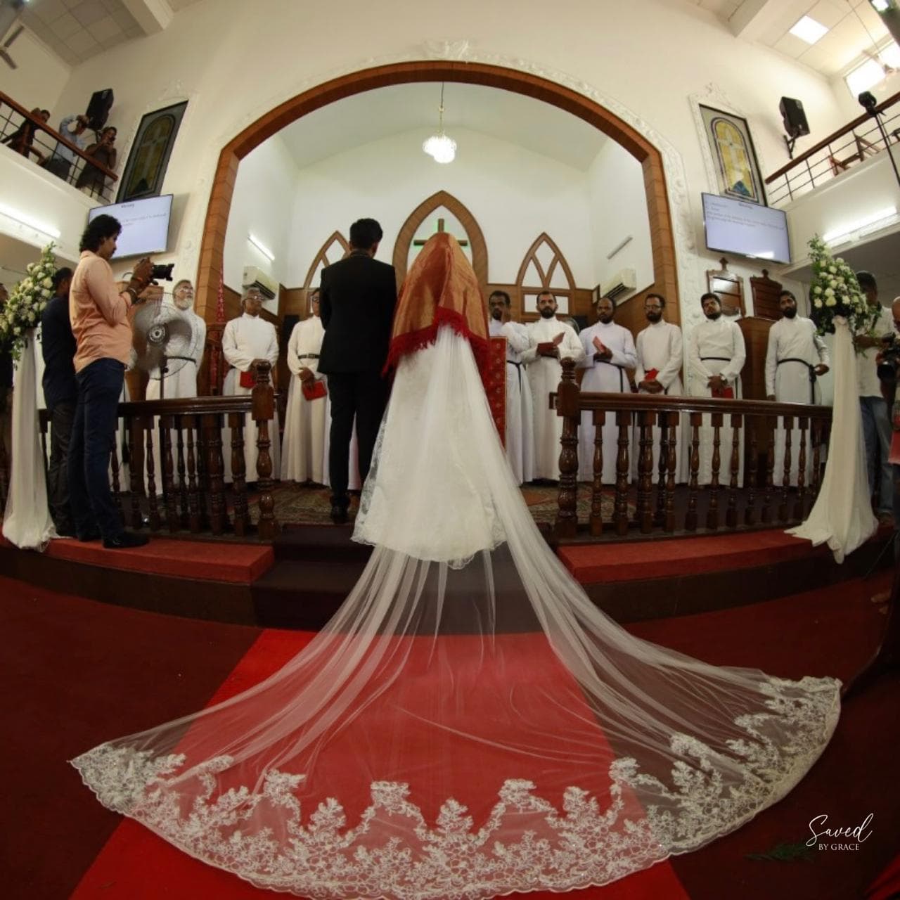 The Heritage Veil: cathedral length tulle veil