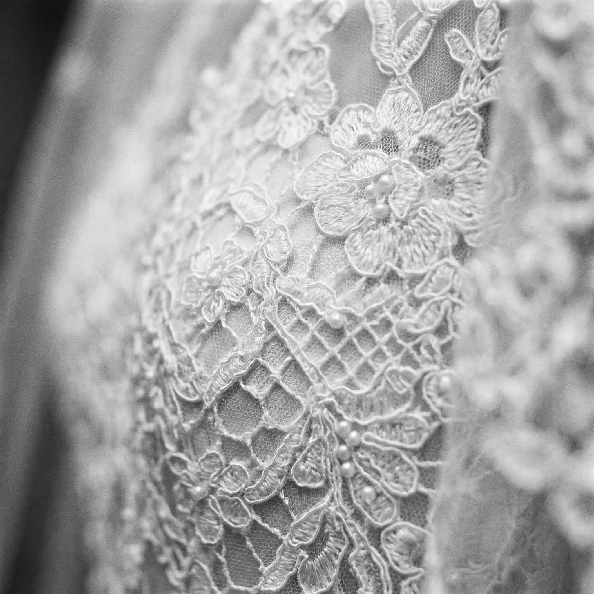 Bridal lace detail close-up